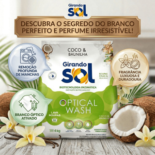 Sabão em Pó 4Kg - Girando Sol-Coco Baunilha Pacote Econômico Perfumado Lava Roupas Rende 50 Lavagens em Oferta na Shopee