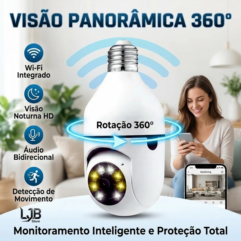 Câmera de Segurança WIFI v360pro 8177 360° — foto 4