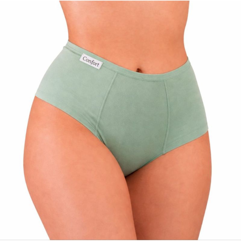Kit 5 Calcinha Tanga Pala Larga Cós Alto Microfibra  Jasmim Não Marca Segunda  Conforto