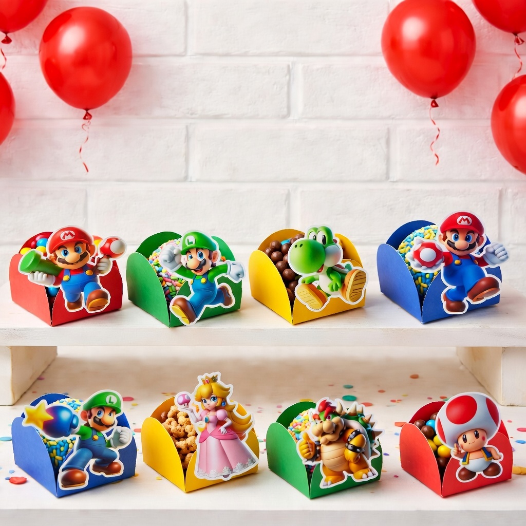 100 Forminhas de doce SUPER MÁRIO Personalizados para Beijinho e Brigadeiro Festa Infantil Aniversario