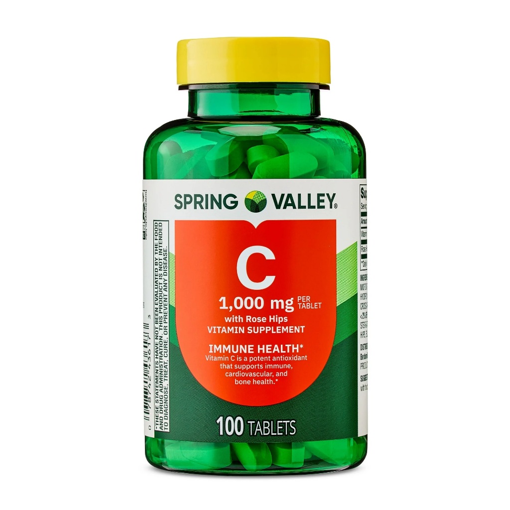 Vitamina C 1000mg SPRING VALLEY 100 tabletes IMPORTADO EUA