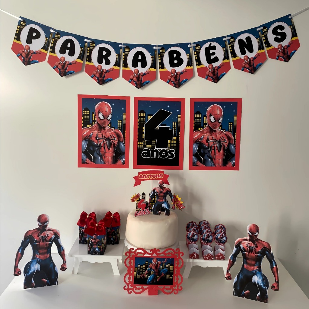 Kit festa/ aniversário HOMEM ARANHA Personalizado | Festa Só Bolinho | Caixa | Lembrancinha