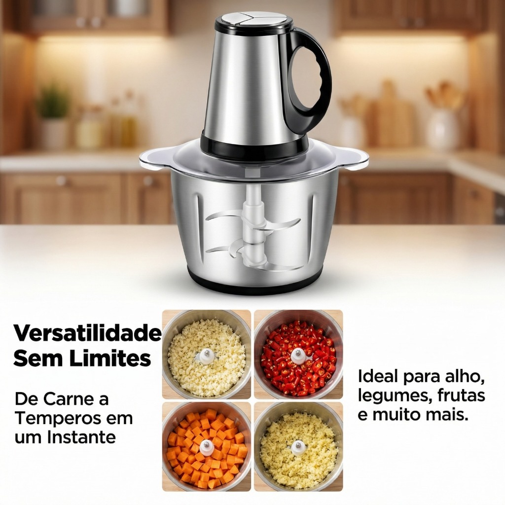 Moedor Elétrico COM ALÇA 3 Litros Triturador 110v/220v Legumes Carne Processador Pronta Entrega