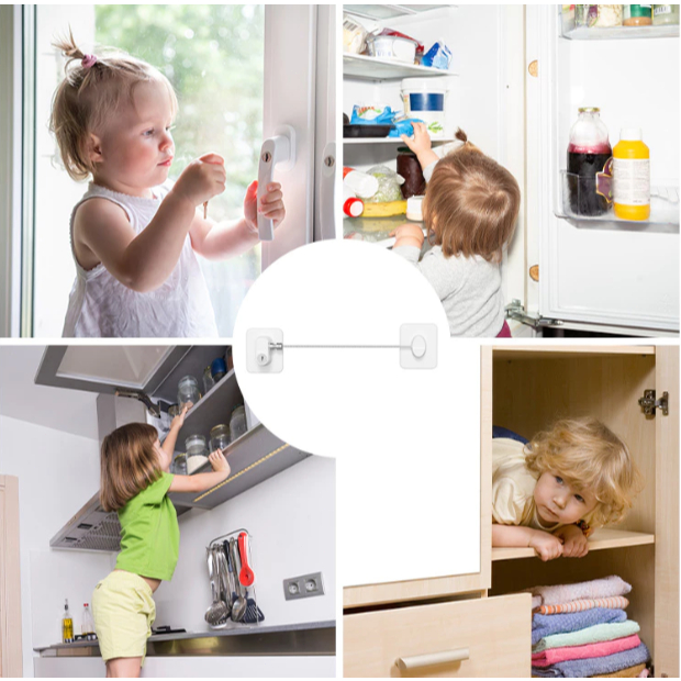 Trava Tranca Com Chave/Com Senha para Geladeira Freezer Porta Janela Gaveta Não Precisa Furar em Oferta na Shopee