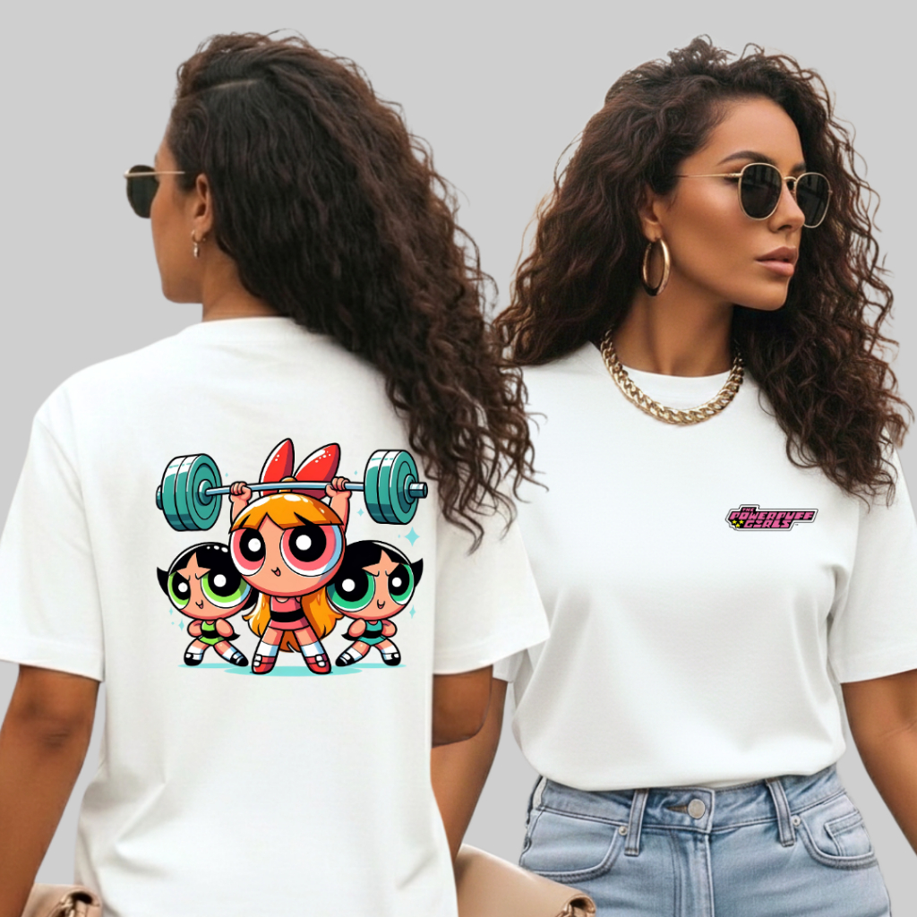 Camiseta Oversized Feminina Algodão Premium - Meninas Super Poderosas  - Moda Streetwear