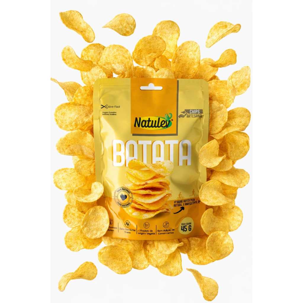 Kit Batata Natulev Chips Naturais - Sem Glutem e 100% Natural 7 Unidades