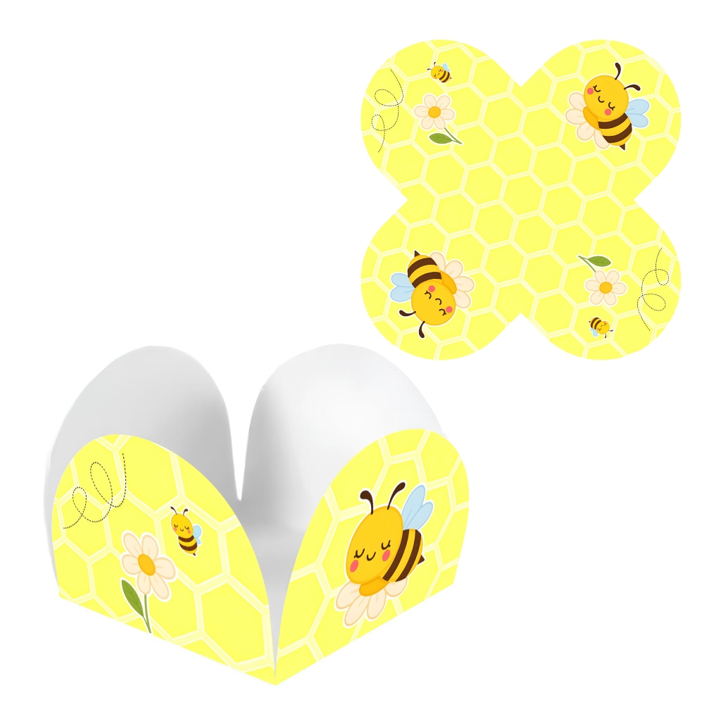 Forminha Abelhinha para Doces 4 Pétalas em Papel – Linda e Resistente para Festas e Aniversários