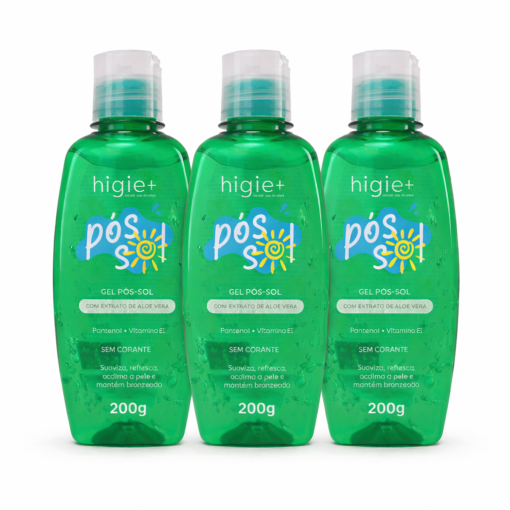 Kit 3 Gel Pós Sol Higie+ Aloe Vera 200g