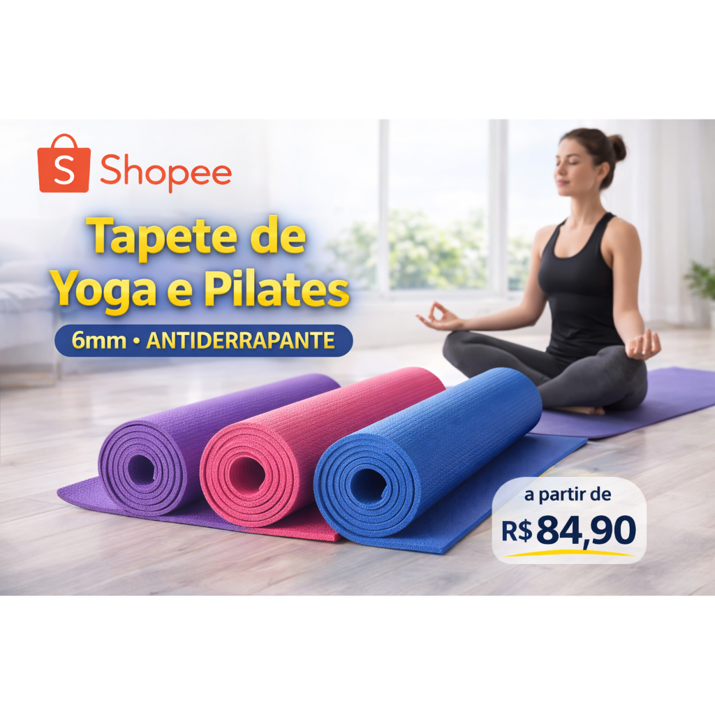 Tapete de Yoga e Pilates Antiderrapante | 6mm |  1,70x61cm