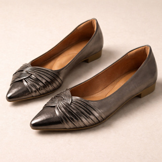 Sapatilha Feminina Napa Chumbo Palmilha Confort Bico Fino 005X em Oferta na Shopee