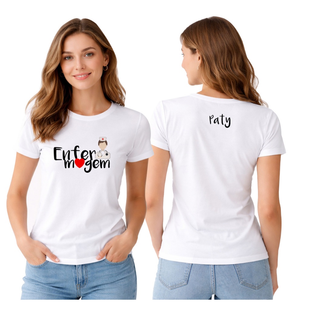 Camiseta Baby Look Carreira Profissão Enfermeira Enfermagem