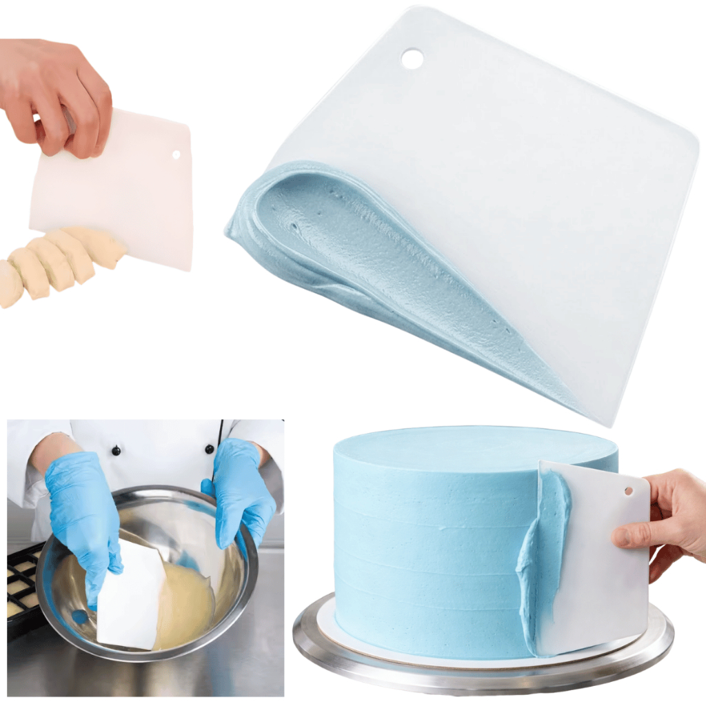 Raspador Confeitaria Plástico Branco para Massa Pasta Cortar Alisar Espátula Cozinha Utensílio
