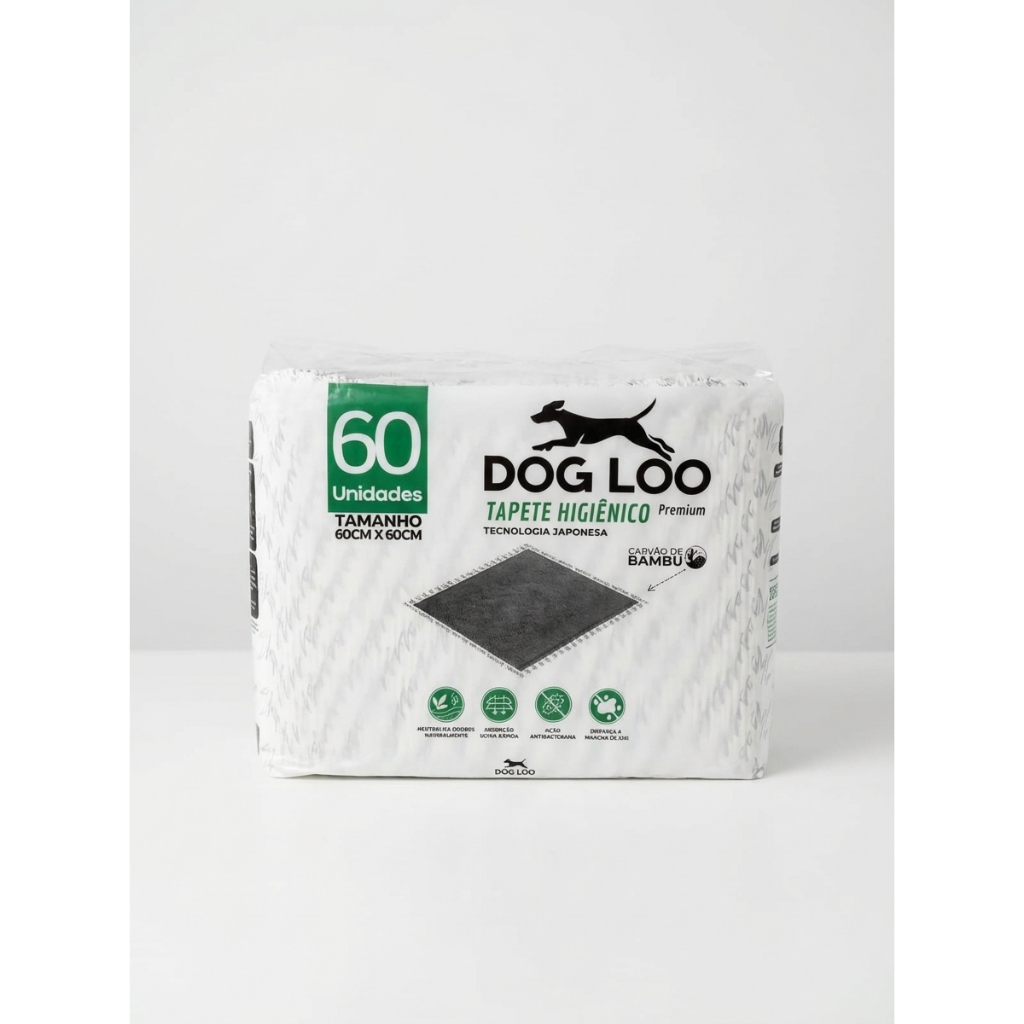 Tapete Higiênico Pet 60X60CM Carvão Ativo 60 Unidades 6 Camadas Alta Absorção