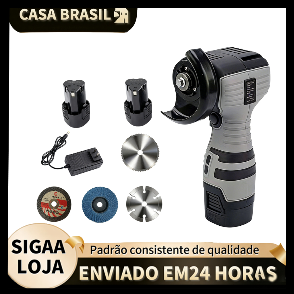 Mini Cordless Electric Sander Grinder Bivolt 110v/220v 2 18V Batteries With Case