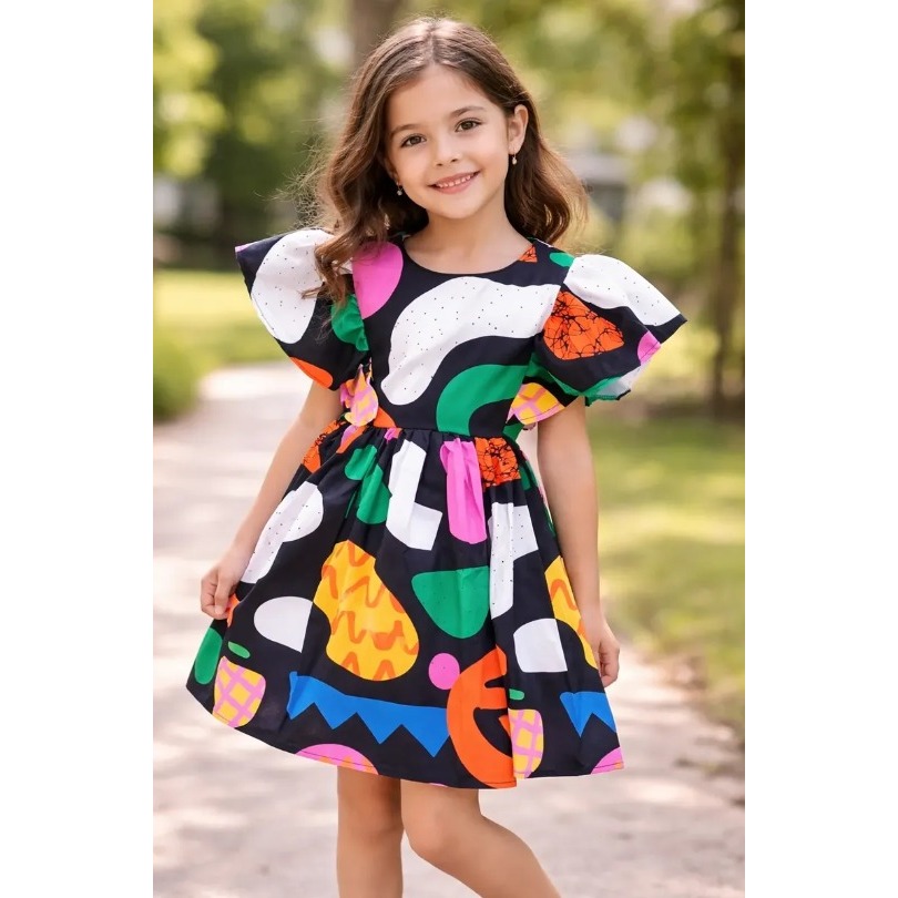 Vestido Infantil Menina Soltinho Juvenil Festa Criança Feminino Moda Estampado Diva Babado Blogueirinha