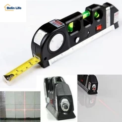 Nível Laser Profissional com Trena e Régua Nivelador 3 em 1 Horizontal Vertical Multiuso Luatek LV-03