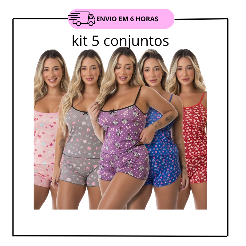 Kit 5 pijamas baby dool MICRO short dool