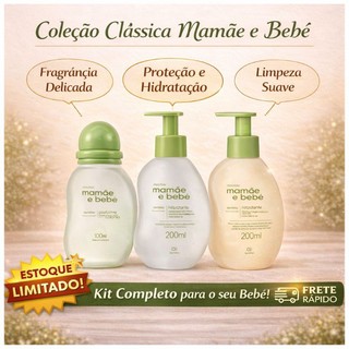Kit Mamãe e Bebê Natura - 3 Itens - Colonia + Sabonete Líquido + Hidratante