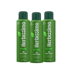 Kit Desodorante Antitranspirante Aerossol Herbíssimo Green Leaf 150ml (3 unidades)