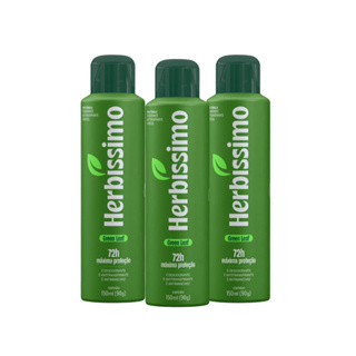 Kit Desodorante Antitranspirante Aerossol Herbíssimo Green Leaf 150ml (3 unidades) em Oferta na Shopee