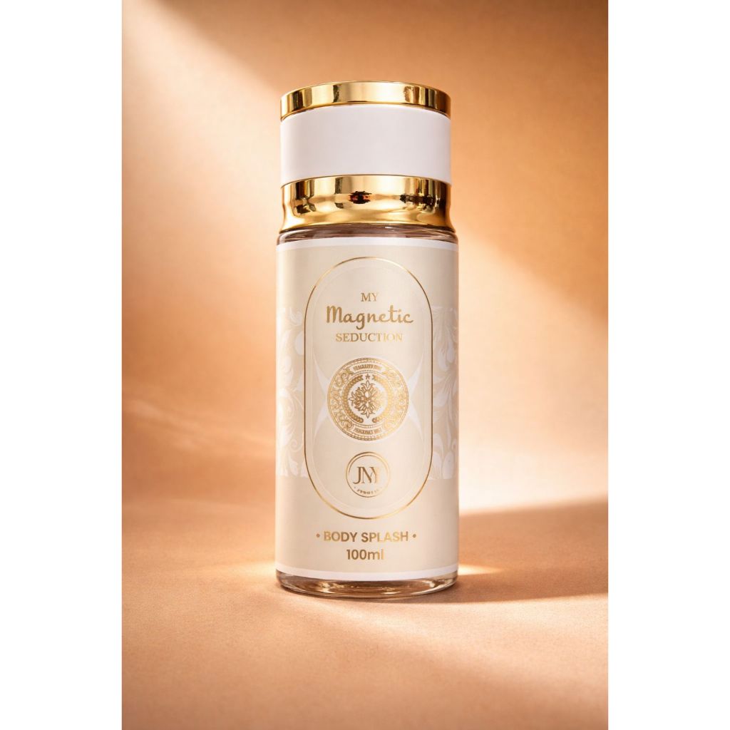 Body Splash My Magnetic Seduction JNY Kosher 100ml Perfume Corporal Feminino Branco Dourado Luxo