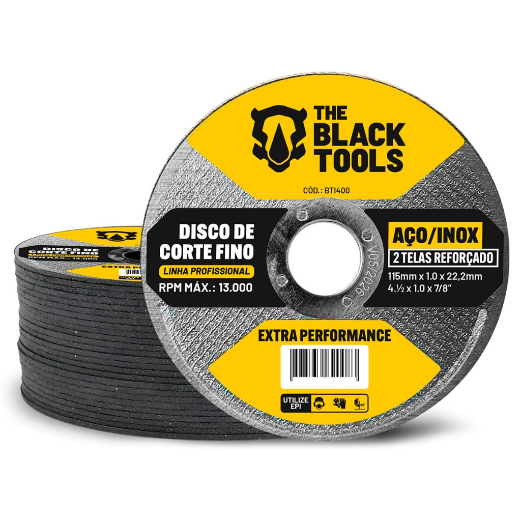Kit 50 Peças De Discos De Corte Fino Inox 4.2/2 x 1.0mm The Black Tools