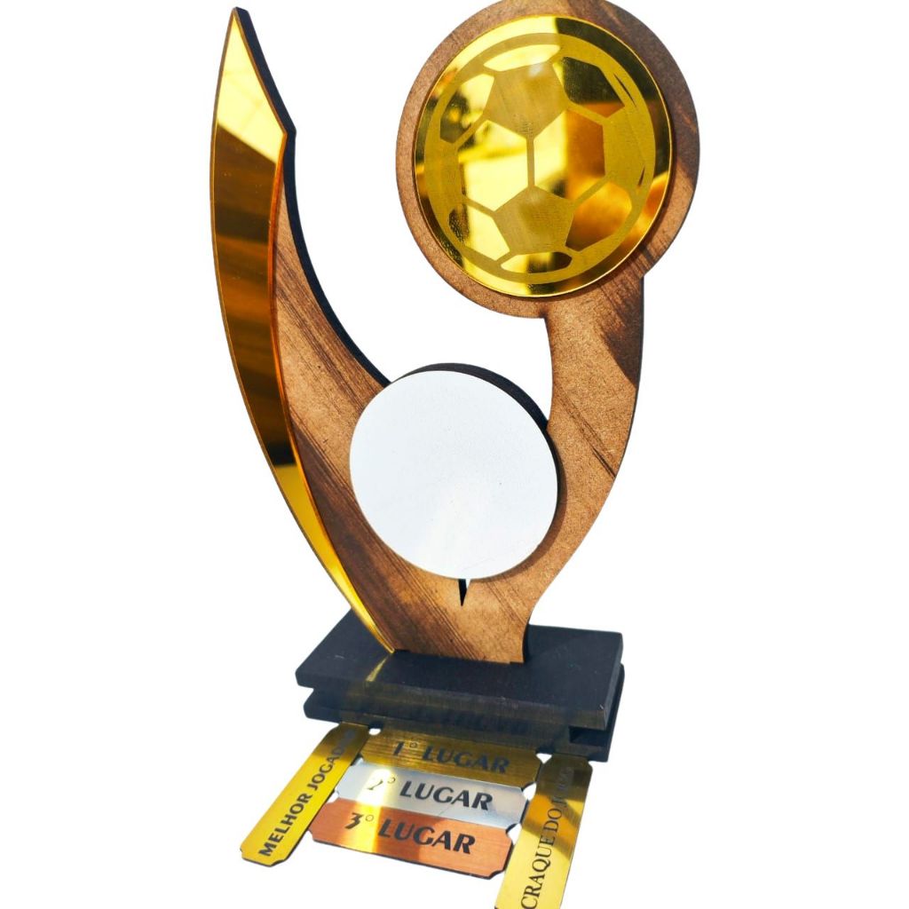 02 Troféus VOLEI FUTEBOL FUTVOLEI para personalizar – Design Moderno em Madeira e Acrílico