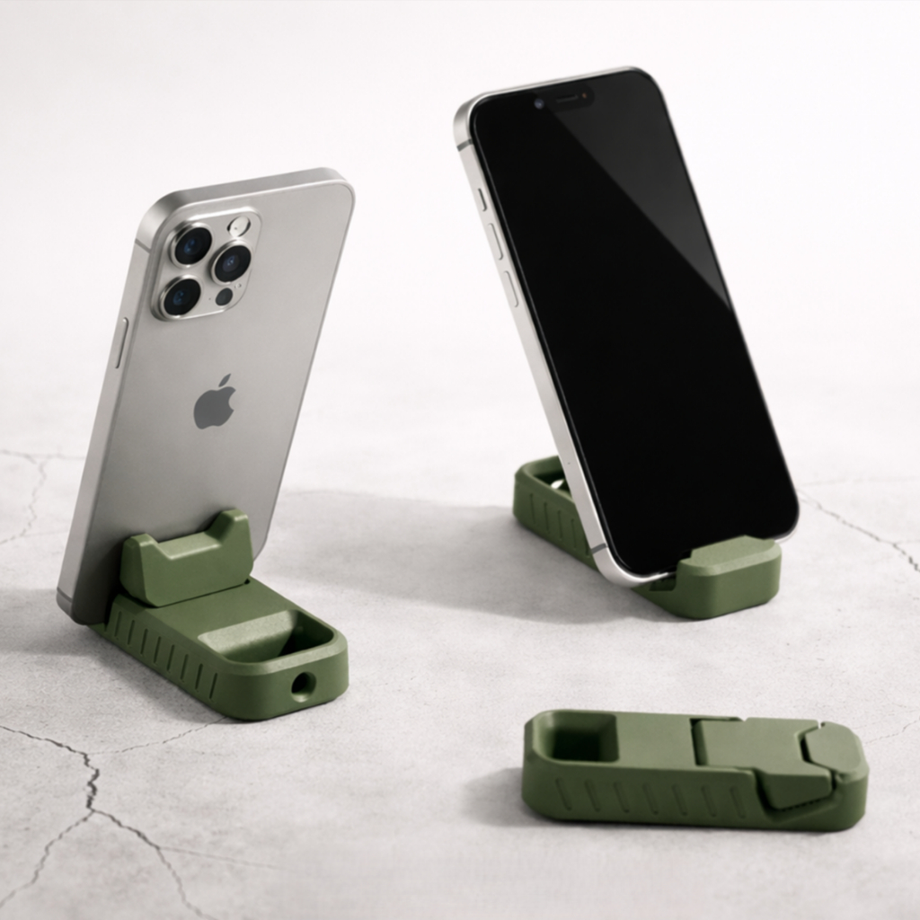 Suporte Celular Universal Ajustável | Dobrável Mesa Base Antiderrapante | Portátil Compacto Resistente Minimalista.