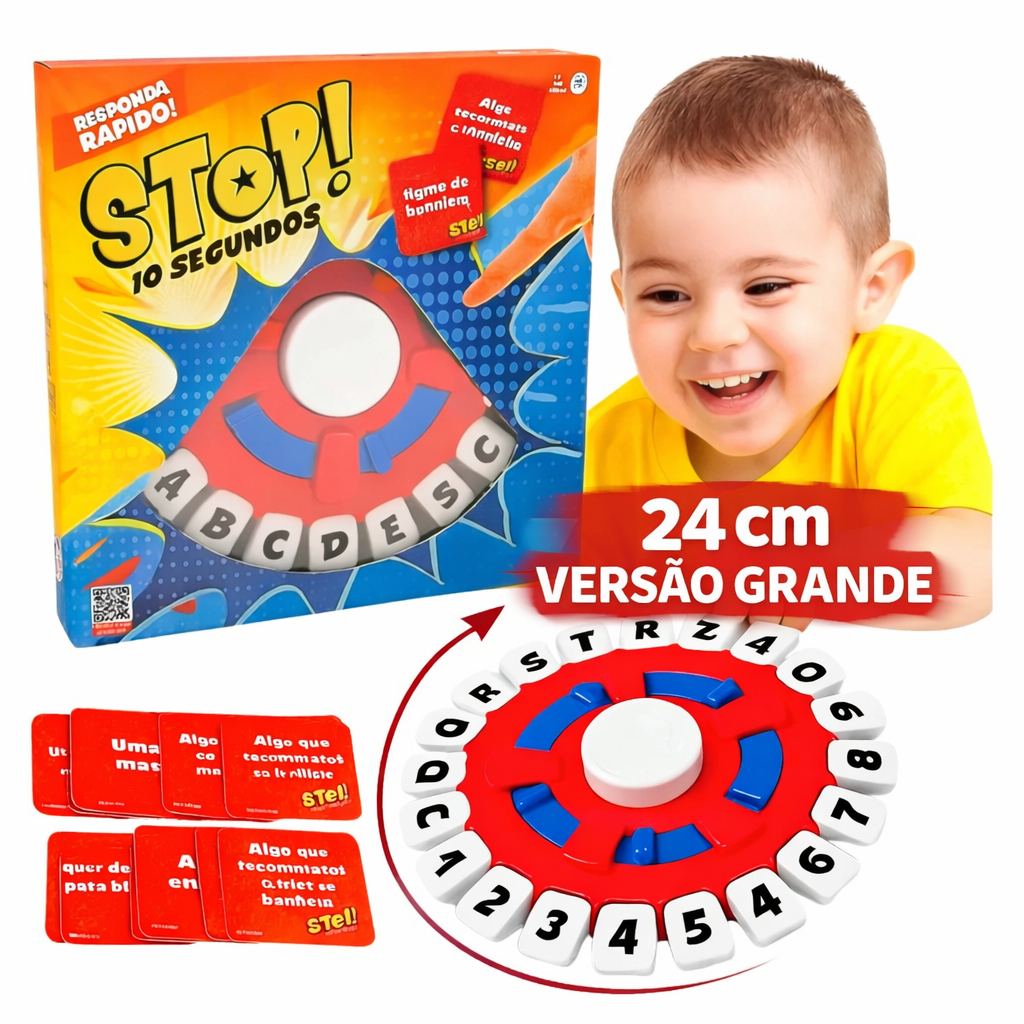 Jogo Stop Em Português Tecla Letras Palavras Responda Rápido Com Temporizador De Mesa 10 Segundos