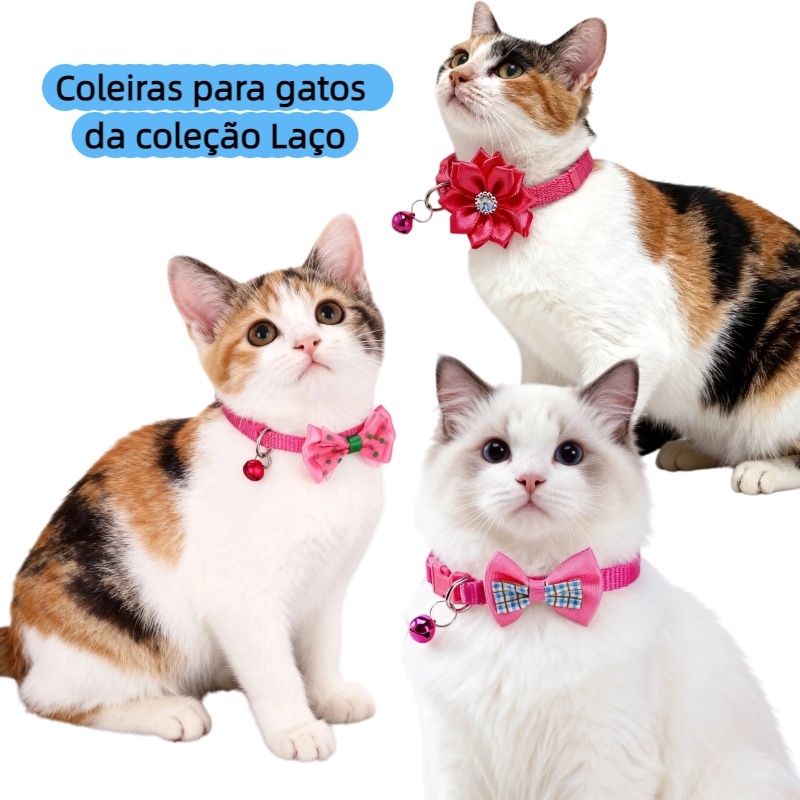Pet Coleira De Cachorro E Gato Ajustável Coleira Ajustável Com Estampa De Pegadas Com Sino Para Gatos E Cães