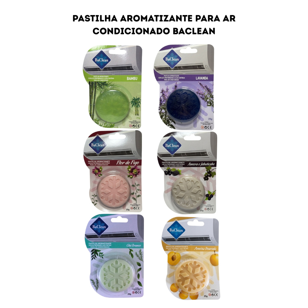 Pastilha Perfumada para Ar Condicionado BaClean - Bactericida Ar condicionado Split Inverter