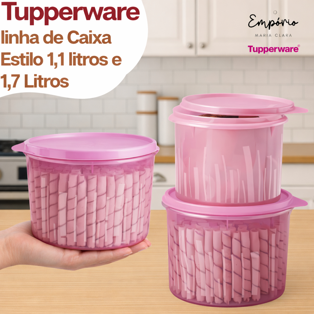 Tupperware linha de Caixa Estilo 1,1 litros e 1,7 Litros
