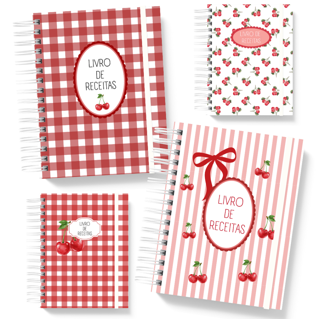 Caderno de Receitas / Livro de Receitas Premium - 200 pág (100 folhas) - A5