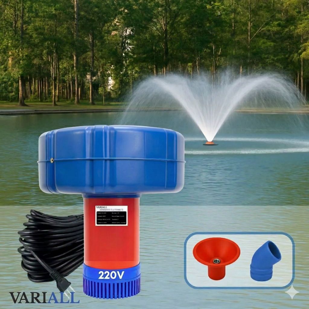 Aerador Chafariz 1cv 0,75kW para Piscicultura Oxigenador Água Lago Açude Tanque Peixes 15m 220V