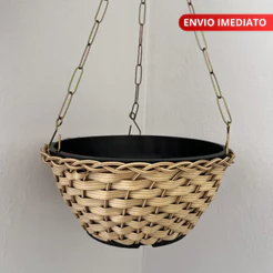 Vaso De Planta Cuia Pendurar Grande Suspenso Com Corrente