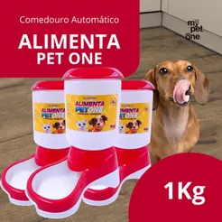 Kit 3 Comedouro Automático Truqys Pets Vermelho com Galão - 1Kg