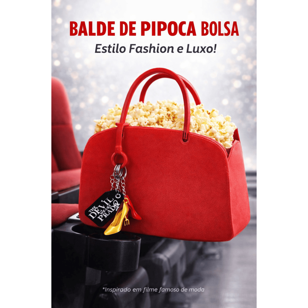 Balde de pipoca - Bolsa de grife vermelha