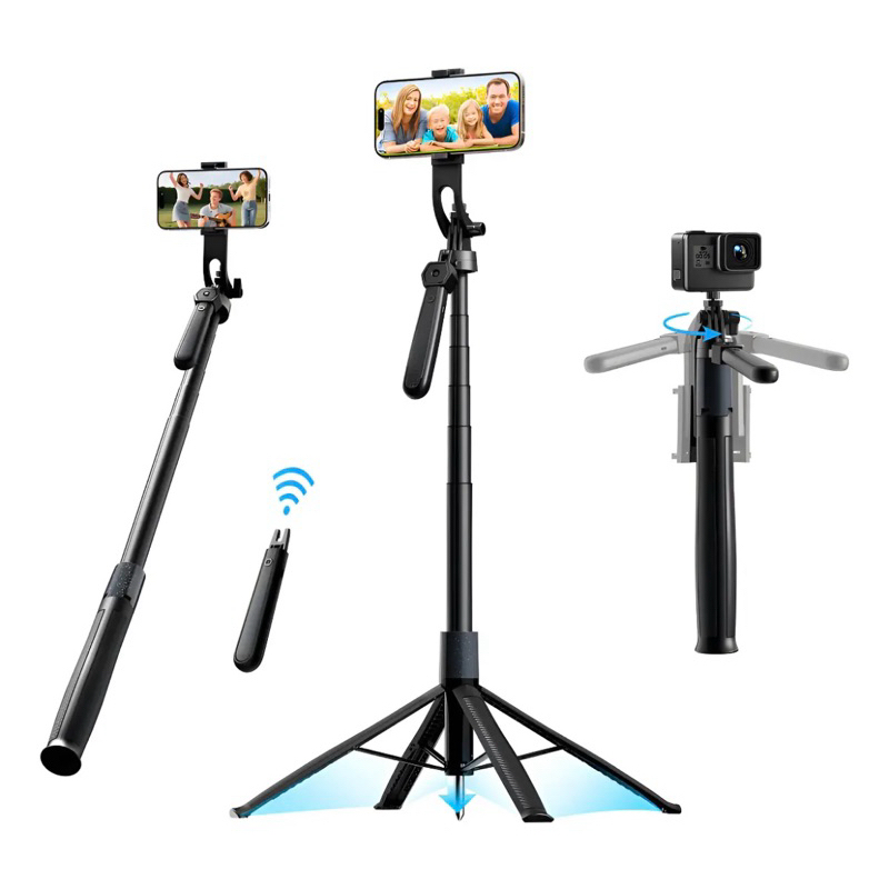 Bastão de Selfie Tripé Profissional Premium com Controle Bluetooth Basike BA-SP0260 para Fotos e Vídeos