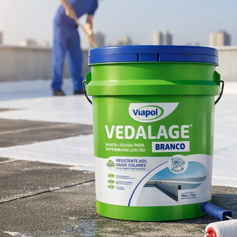 Vedalage Manta Líquida Asfáltica Preta/Branca Impermeável 18 Litros