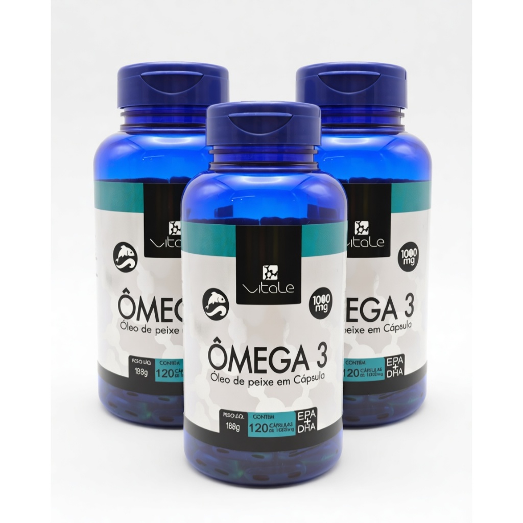 KIT 3X OMEGA 3 (OLEO DE PEIXE) 120 CPS EPA/DHA - 1000MG VITALE