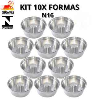 Kit 10 Formas Nº16 para Pudim e Bolo – Alumínio Resistente