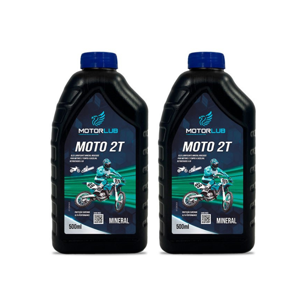 2 Óleos Mineral 2t 500 ml Motorlub Óleo moto e rossadeira