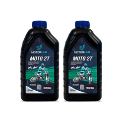 2 Óleos Mineral 2t 500 ml Motorlub Óleo moto e rossadeira