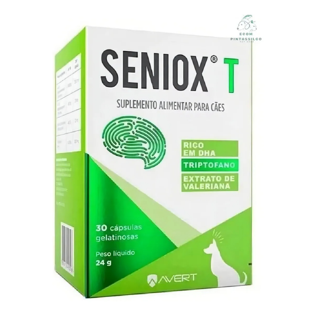 Avert Seniox T Suplemento Vitaminas Cães E Gatos Ômega 3 30 Cápsulas