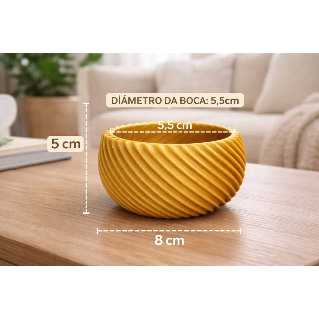 Kit 3 Vasos Decorativos para Suculentas | Vasinho Moderno Texturizado | Decoração Casa Jardim
