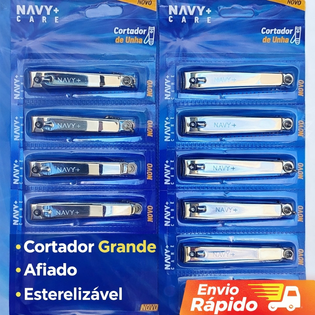 Kit Cortador De Unha 12 ou 6 Grande Afiado Aço Inox Esterelizável Profissional Alicate De Unha Atacado Kit Manicure Navy