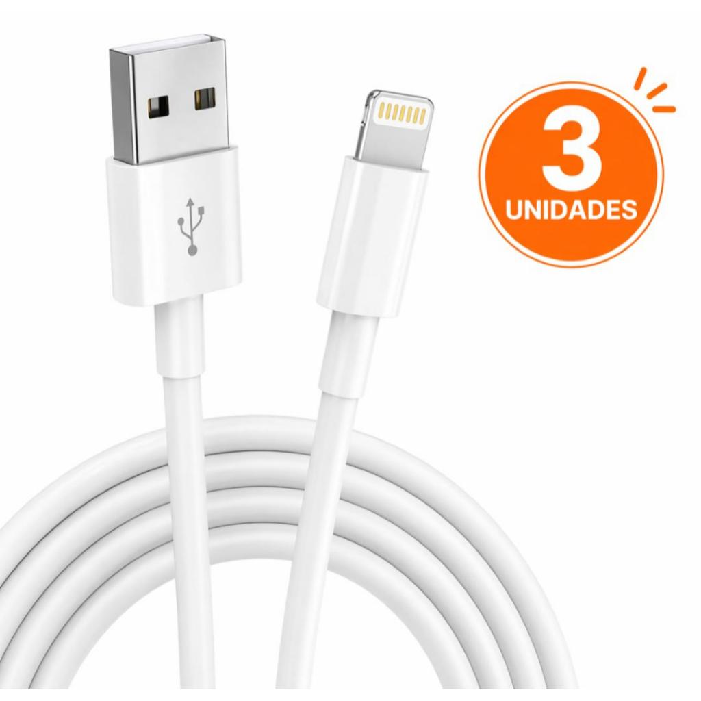 Cabo Iphone Lightning 1 Metro Carregamento Rápido Turbo Kit e Unidade Atacado