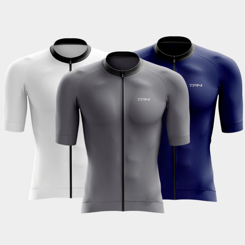 Kit 3 Camisa Camiseta Ciclismo Masculina Premium Elite Manga Curta Zíper Total Bike Pedal Mtb Speed
