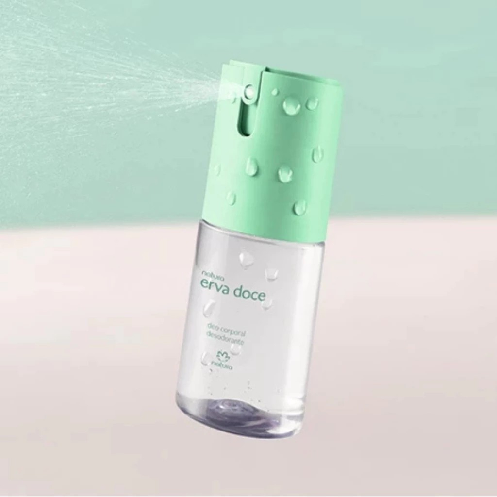 DESODORANTE CORPORAL ERVA DOCE 100 ml EMBALAGEM COM TAMPA SPRAY