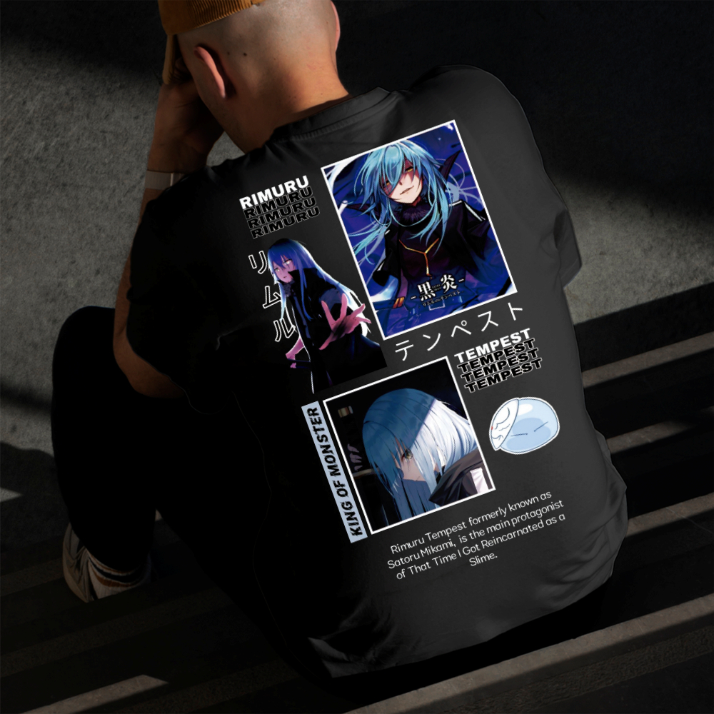 Camiseta Masculina Estampada Rimuru Personagem 100% Algodão Estilo Conforto Diário Do Tamanho P GG